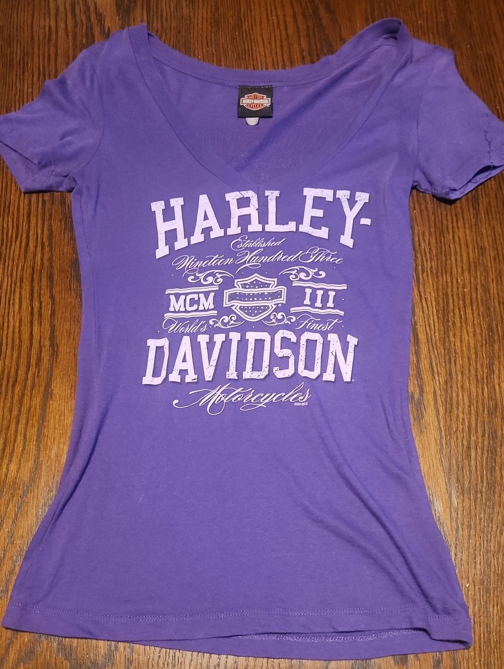 Harley-Davidson Purple V-Neck Graphic Tee
